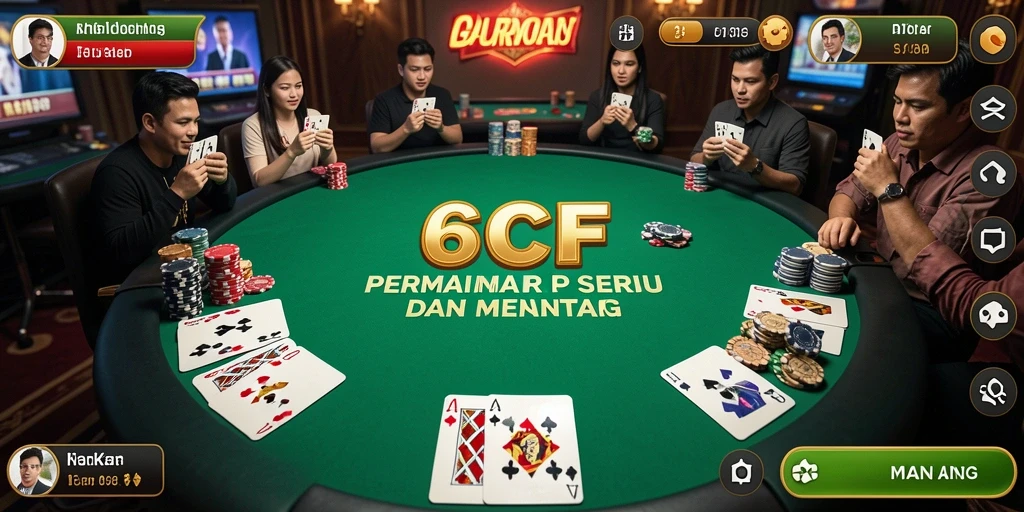 Tampilan gameplay seru dari permainan Poker 6CF.