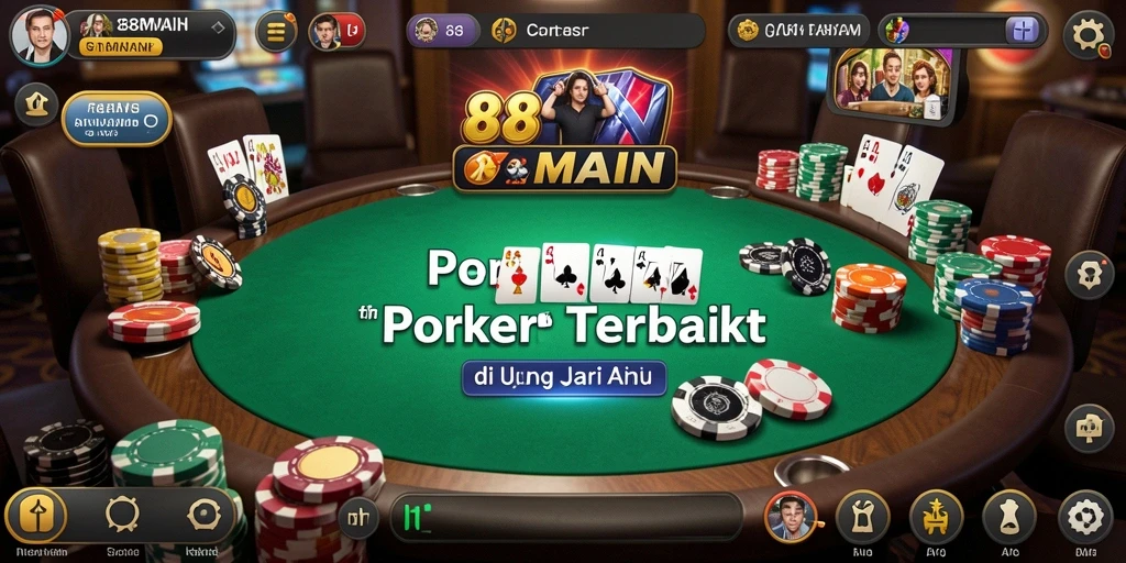 Tampilan gameplay poker yang mendebarkan di 88MAIN.