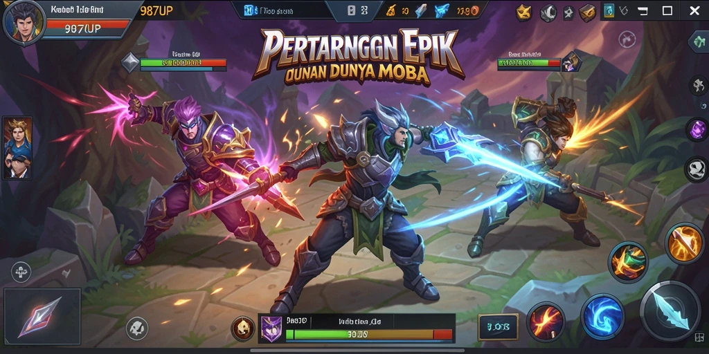 Gameplay seru dan strategi tim dalam 987UP.