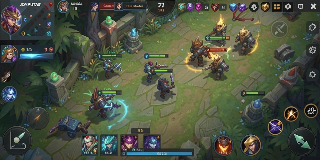 Tampilan gameplay seru di JOYPUTAR dengan strategi tim.