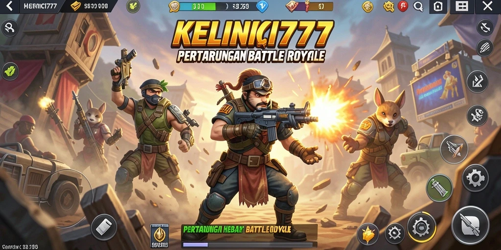 Tangkapan layar KELINCI777 menampilkan aksi seru di arena Battle Royale.