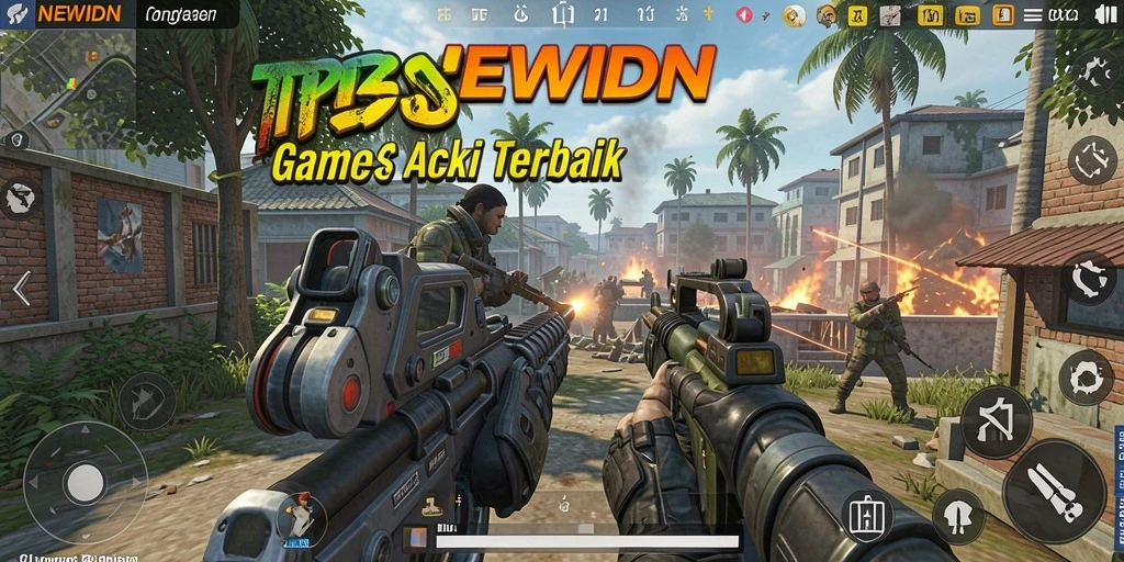 Screenshot gameplay NEWIDN menunjukkan aksi seru dalam pertempuran TPS.