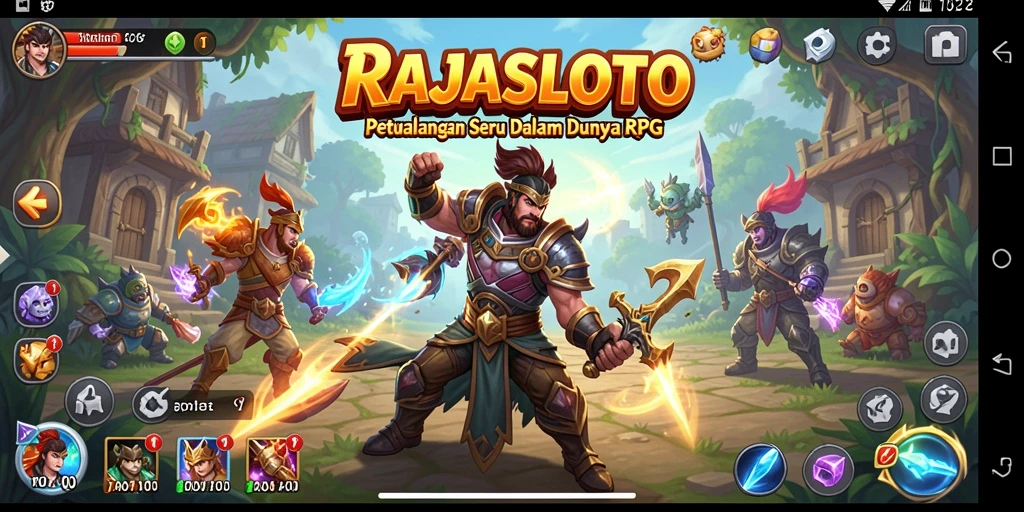 Tampilan permainan menarik dari RAJASLOTO menampilkan pertarungan RPG yang mendebarkan.