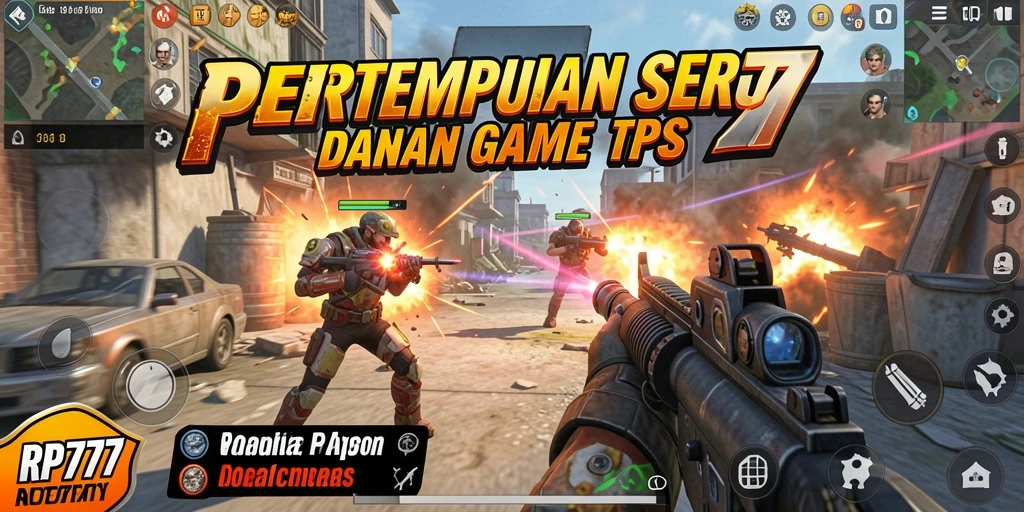 Tangkapan layar RP777 menampilkan aksi pertempuran seru dalam game TPS.