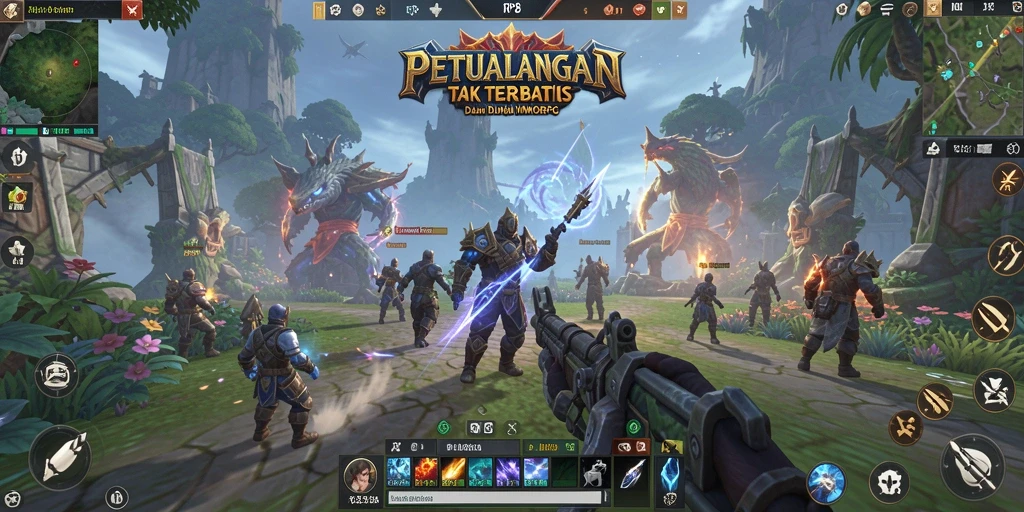 Tampilan gameplay seru dalam dunia RP8 yang luas.