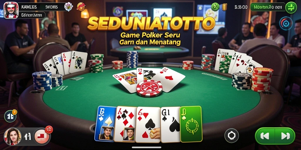 Gameplay SEDUNIATOTO yang memukau saat bertanding poker.