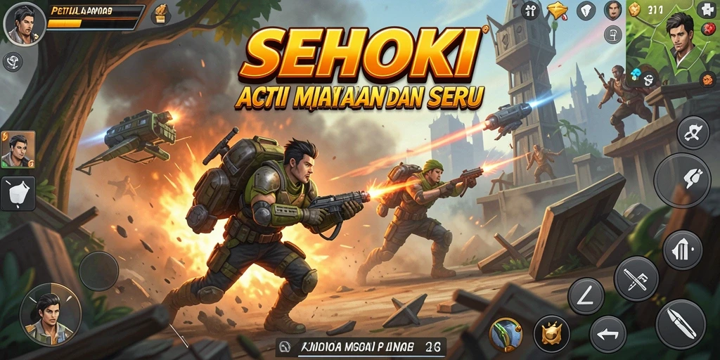 Screenshot SEHOKI menampilkan aksi karakter dalam pertempuran heroik.