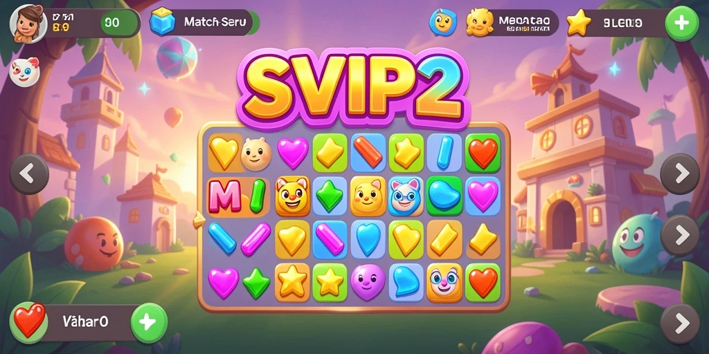 Screenshot permainan Match-3 yang menampilkan kombinasi warna-warni.
